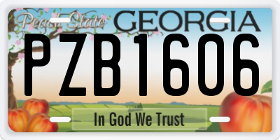 GA license plate PZB1606
