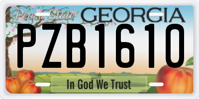GA license plate PZB1610