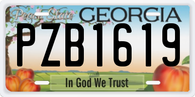 GA license plate PZB1619