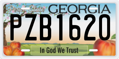 GA license plate PZB1620