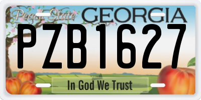 GA license plate PZB1627