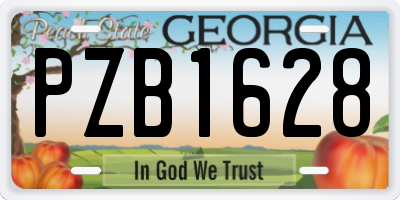 GA license plate PZB1628