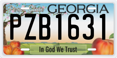 GA license plate PZB1631