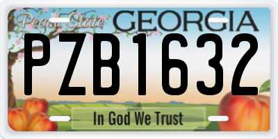 GA license plate PZB1632