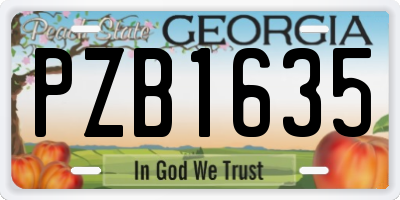 GA license plate PZB1635