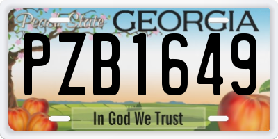 GA license plate PZB1649