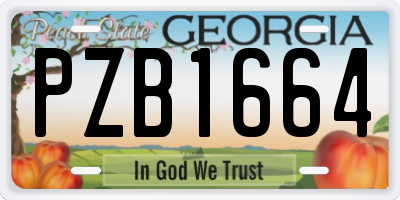 GA license plate PZB1664