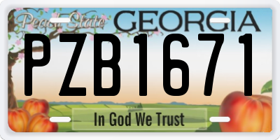 GA license plate PZB1671