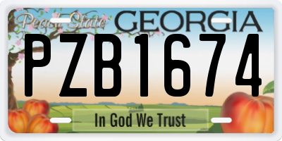 GA license plate PZB1674