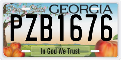 GA license plate PZB1676