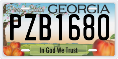 GA license plate PZB1680