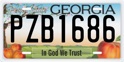 GA license plate PZB1686