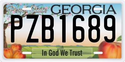 GA license plate PZB1689
