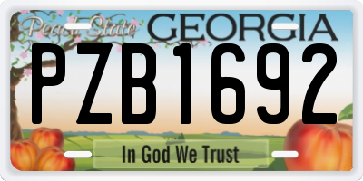GA license plate PZB1692