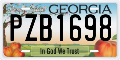 GA license plate PZB1698