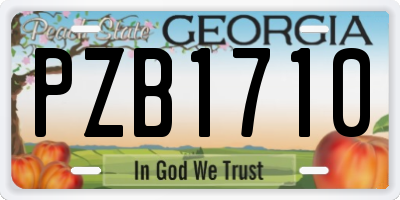 GA license plate PZB1710