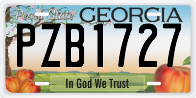 GA license plate PZB1727