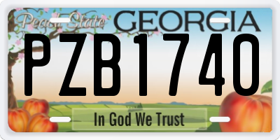 GA license plate PZB1740