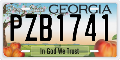 GA license plate PZB1741