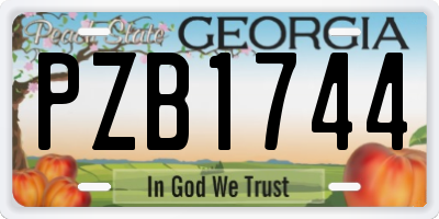 GA license plate PZB1744