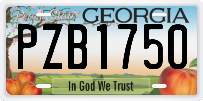 GA license plate PZB1750