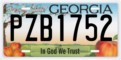GA license plate PZB1752