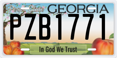 GA license plate PZB1771
