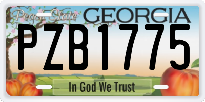 GA license plate PZB1775