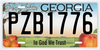 GA license plate PZB1776