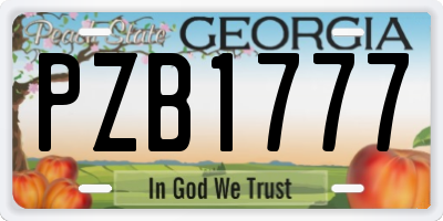 GA license plate PZB1777
