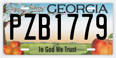 GA license plate PZB1779