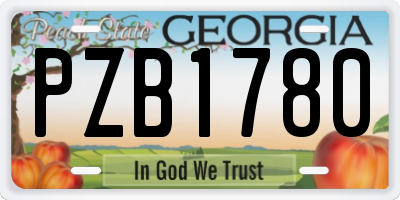 GA license plate PZB1780