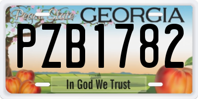 GA license plate PZB1782