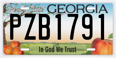 GA license plate PZB1791