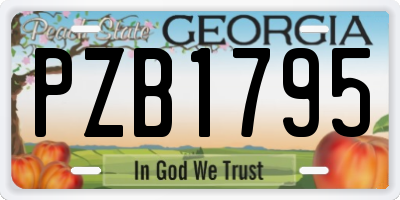 GA license plate PZB1795