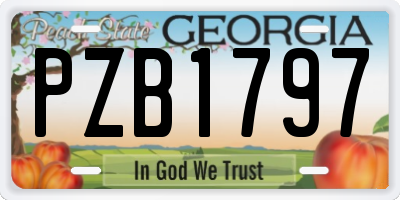 GA license plate PZB1797