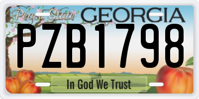 GA license plate PZB1798