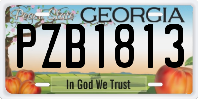 GA license plate PZB1813
