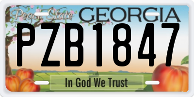 GA license plate PZB1847