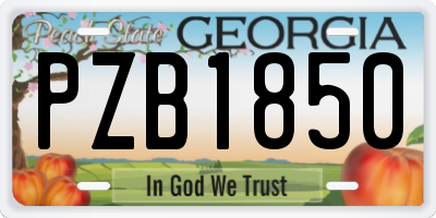 GA license plate PZB1850