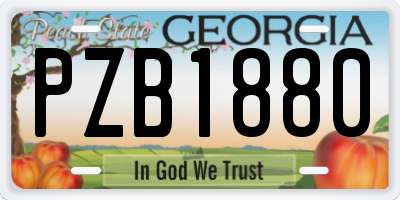 GA license plate PZB1880