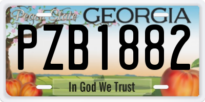 GA license plate PZB1882