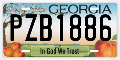 GA license plate PZB1886