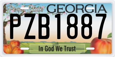 GA license plate PZB1887