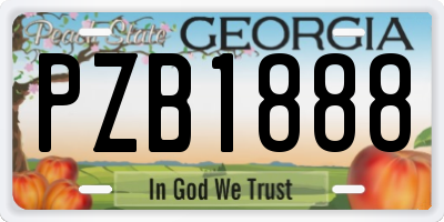 GA license plate PZB1888