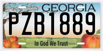 GA license plate PZB1889