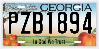 GA license plate PZB1894