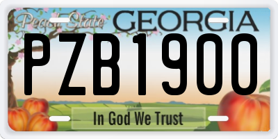 GA license plate PZB1900