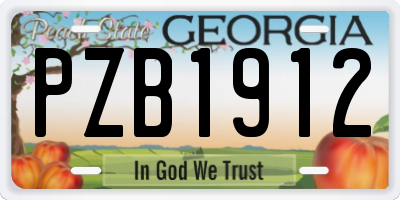 GA license plate PZB1912