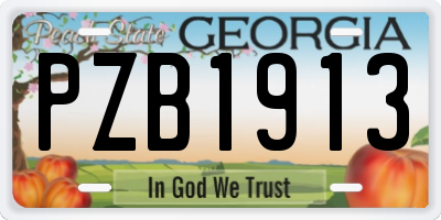 GA license plate PZB1913